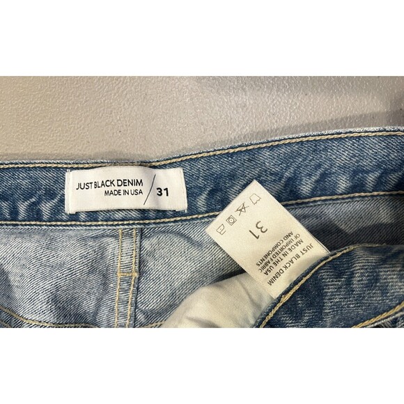 Just Black Barrel Jeans Wide Leg Twist Medium Denim Womens Size 31 - Picture 12 of 14